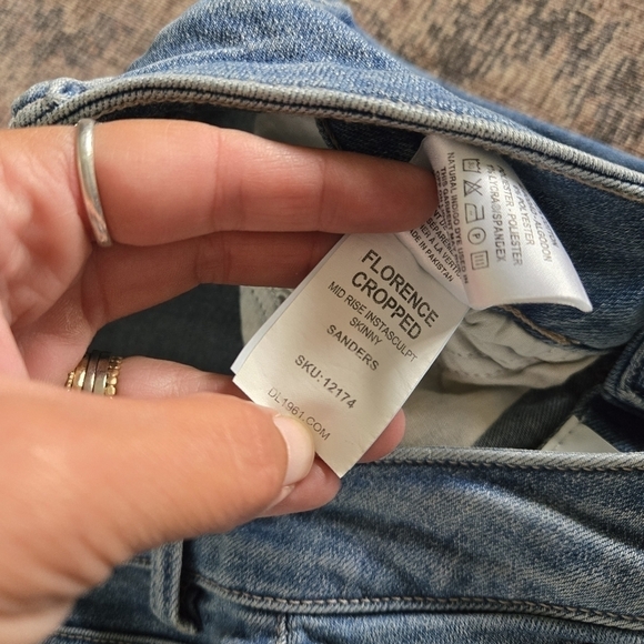 DL1961 Florence Cropped Mid-Rise Instasculpt Skinny Denim Blue Jeans Sanders 27 - Picture 5 of 8